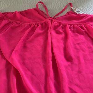 Vanilla Bay Pink Smocked Tie Front Camisole